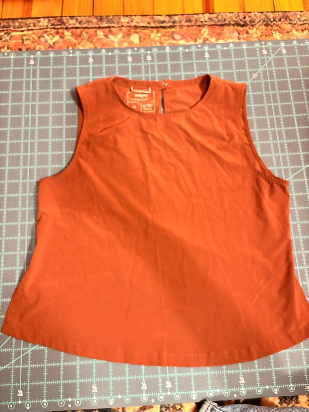 Sleeveless Tank Top in clay— Lightweight Women's Top - Picture 3 of 5